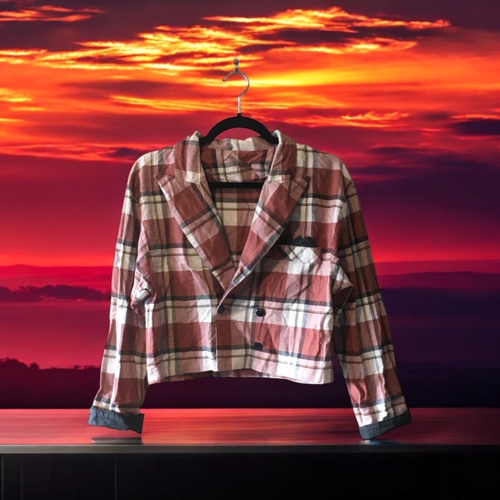 Homemade Plaid Women's Crop Jacket - Picture 13 of 13